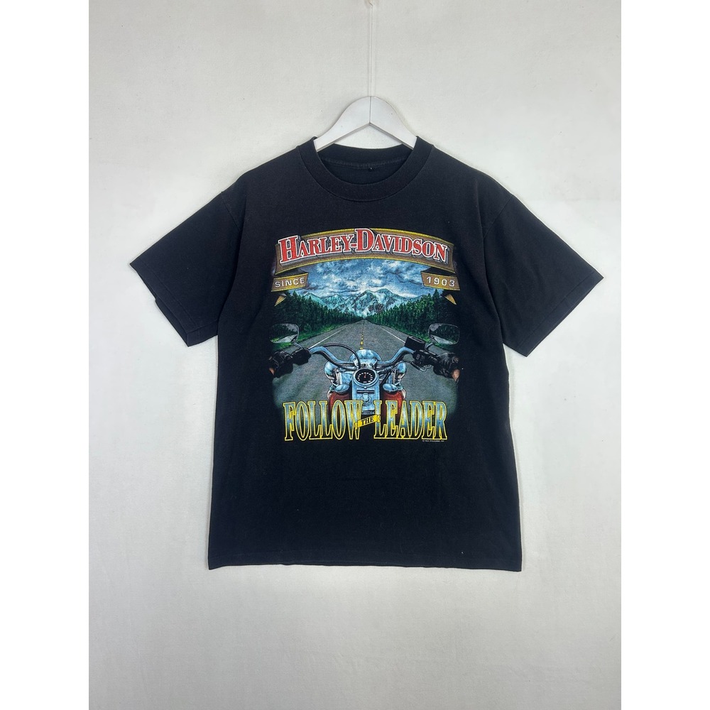 Harley-Davidson Follow the Leader Graphic T-Shirt Black Mens Large L 1903 Tee